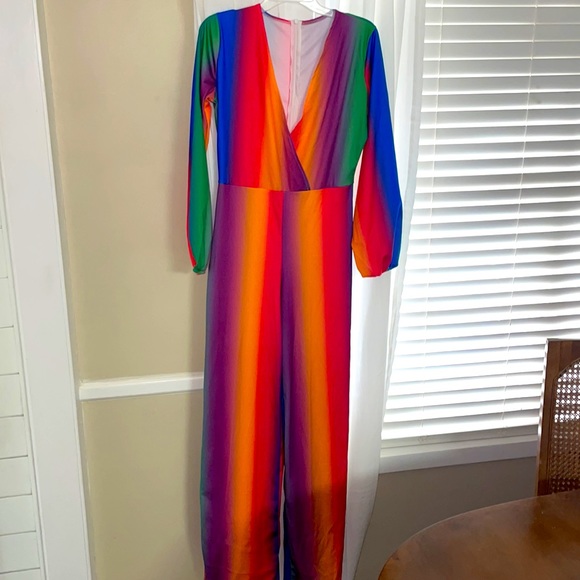 Bellbottom rainbow jumpsuit - Picture 3 of 8